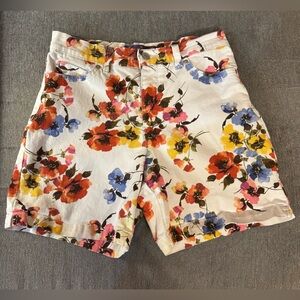 Gloria Vanderbilt Amanda Shorts, Vintage White Dream Garden Fitted Jean Shorts
